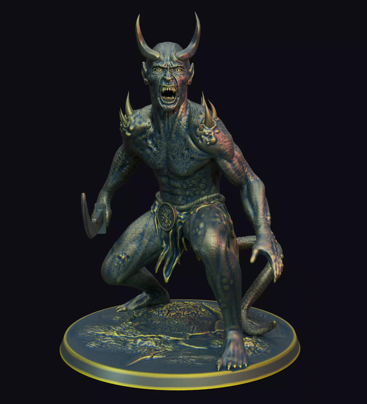 Crouching Demon 3D model | CGTrader