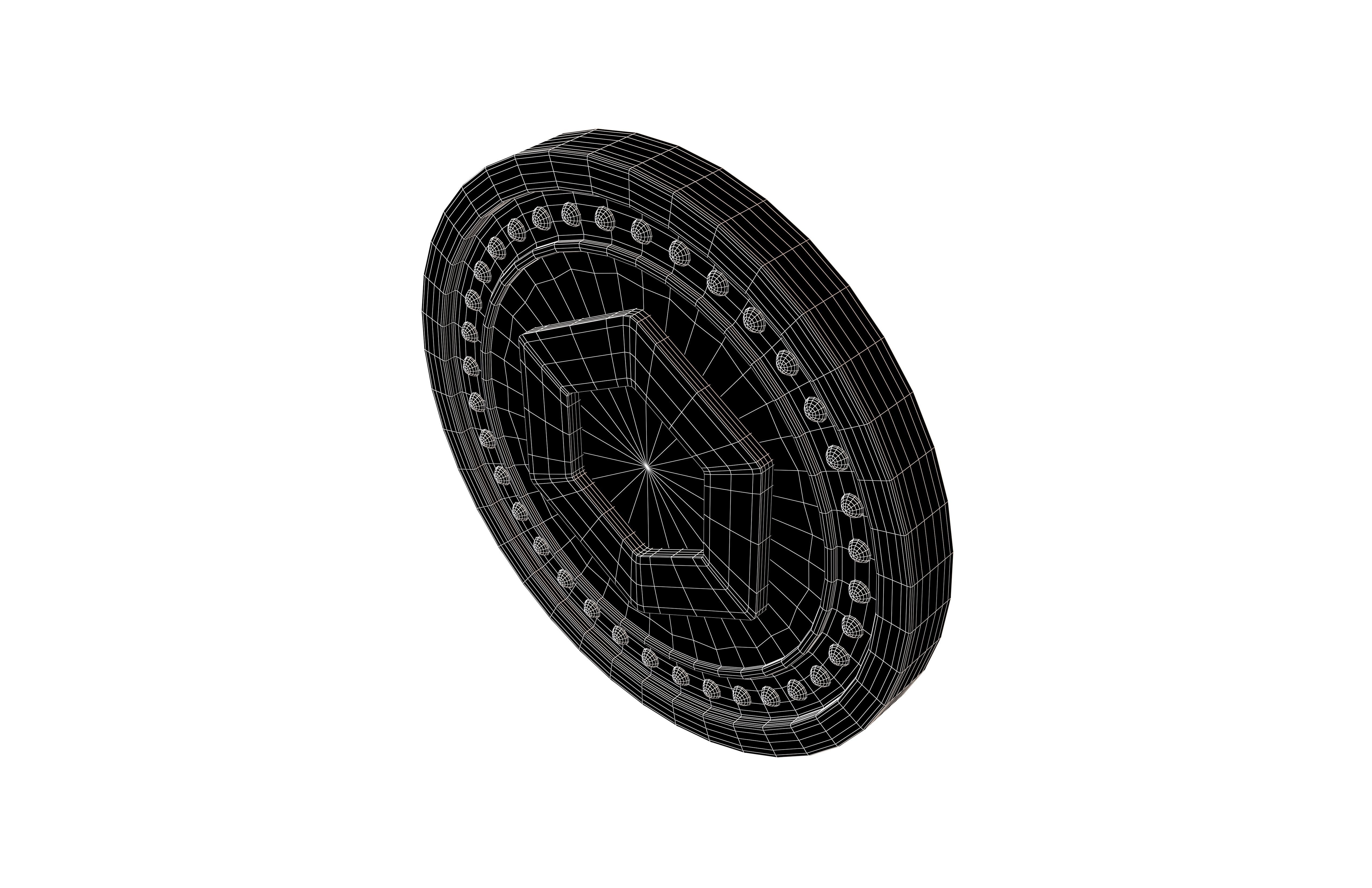 Chainlink Coin v3 001 Low-poly 3D model_6