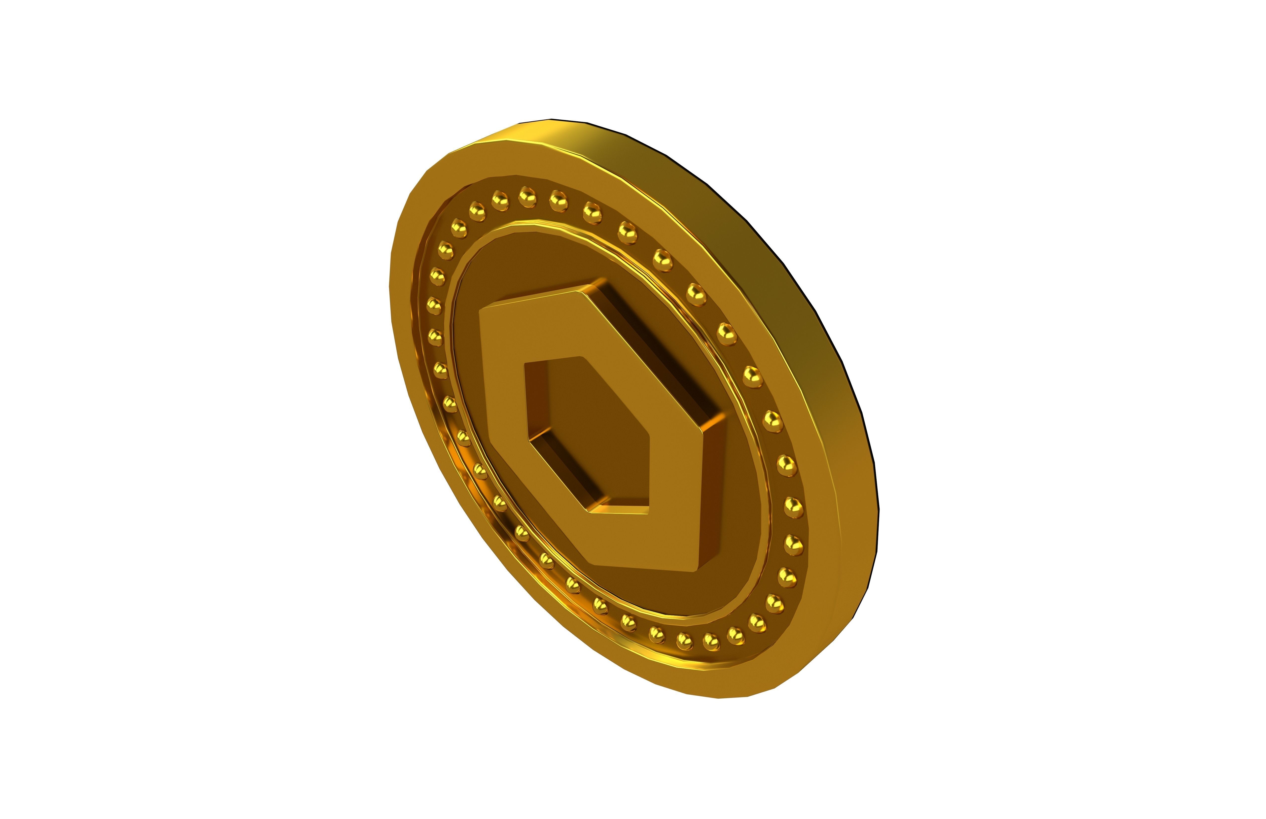 Chainlink Coin v3 001 Low-poly 3D model_1