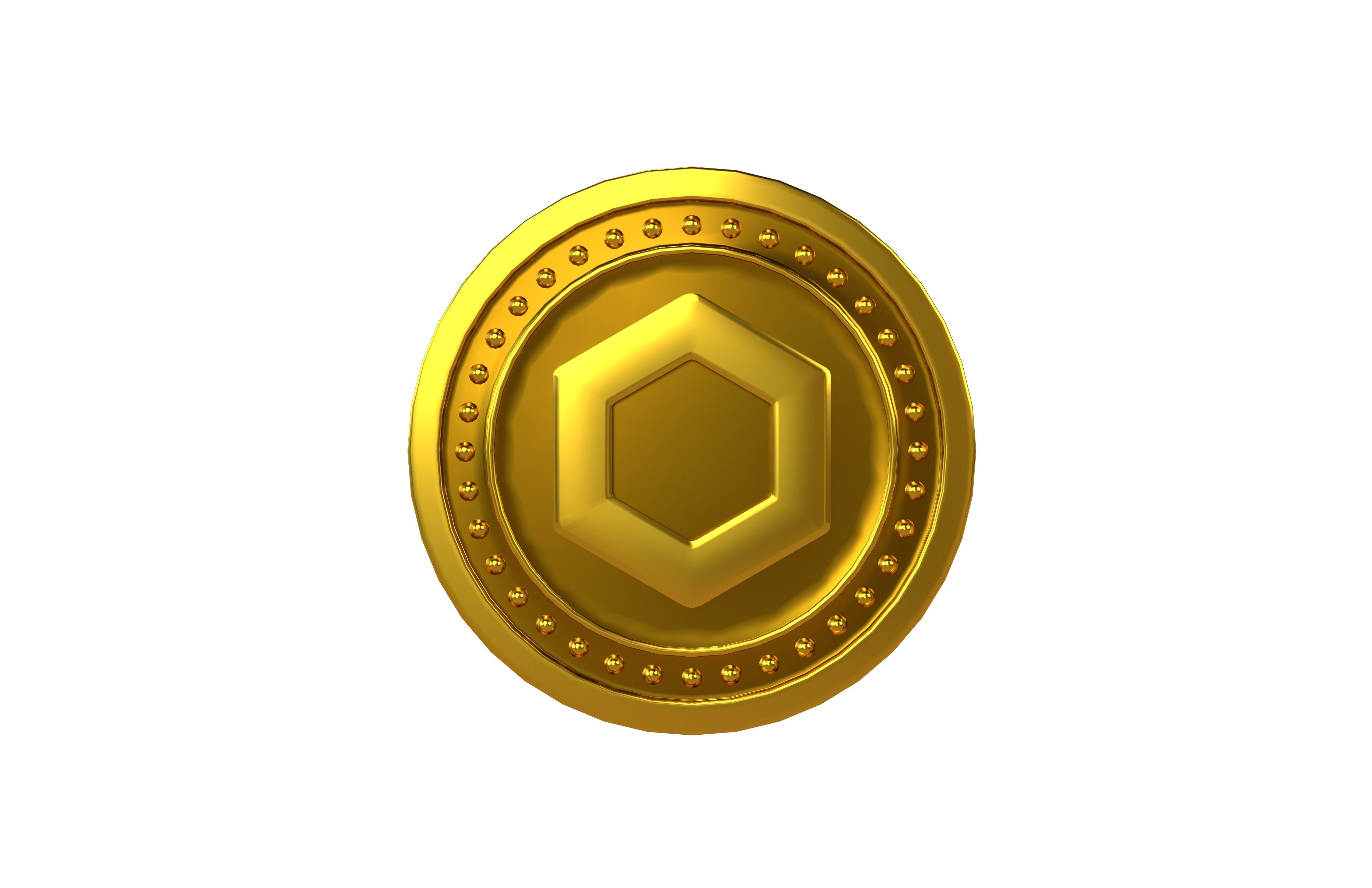 Chainlink Coin v3 001 Low-poly 3D model_2