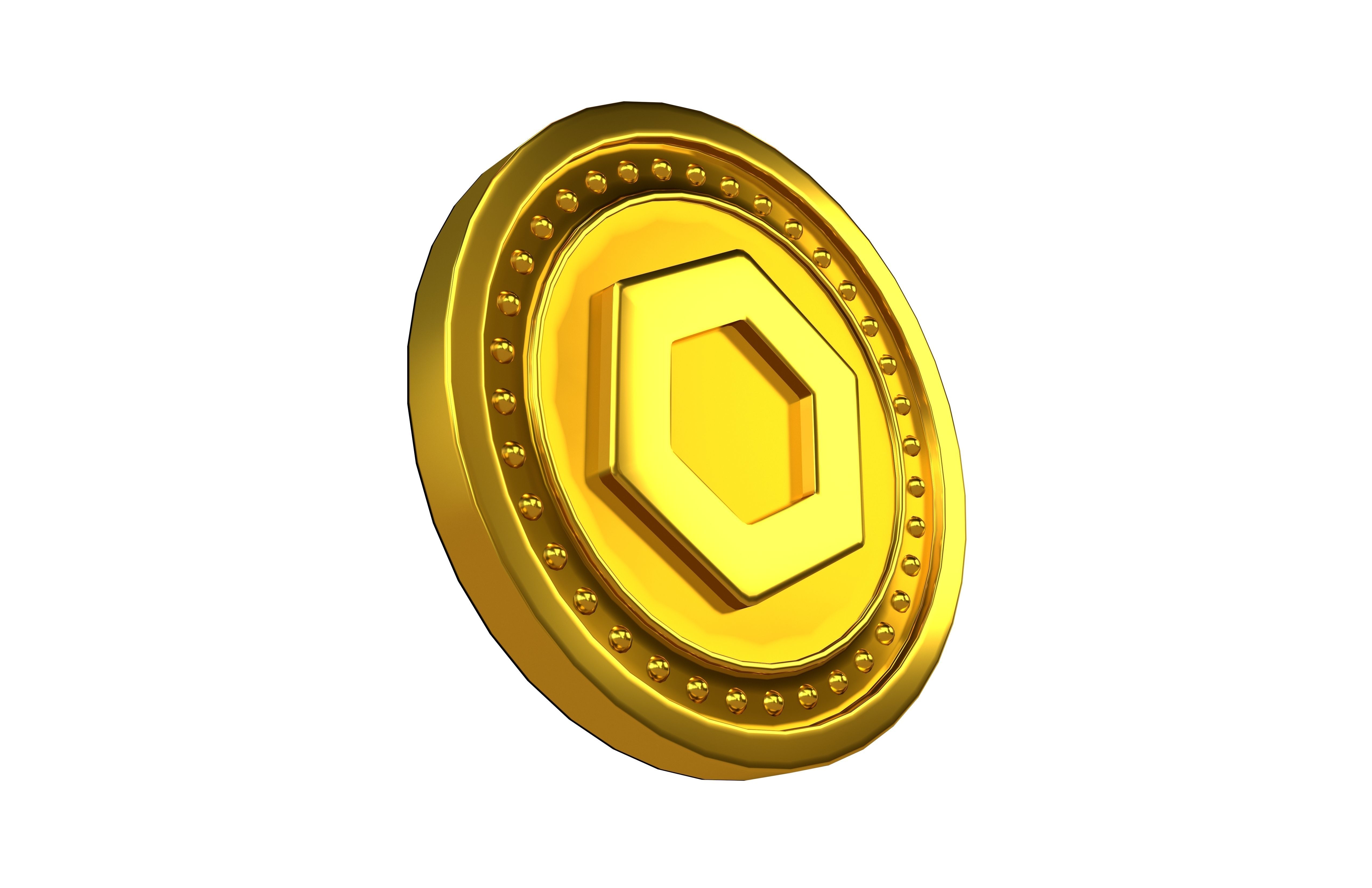Chainlink Coin v3 001 Low-poly 3D model_3