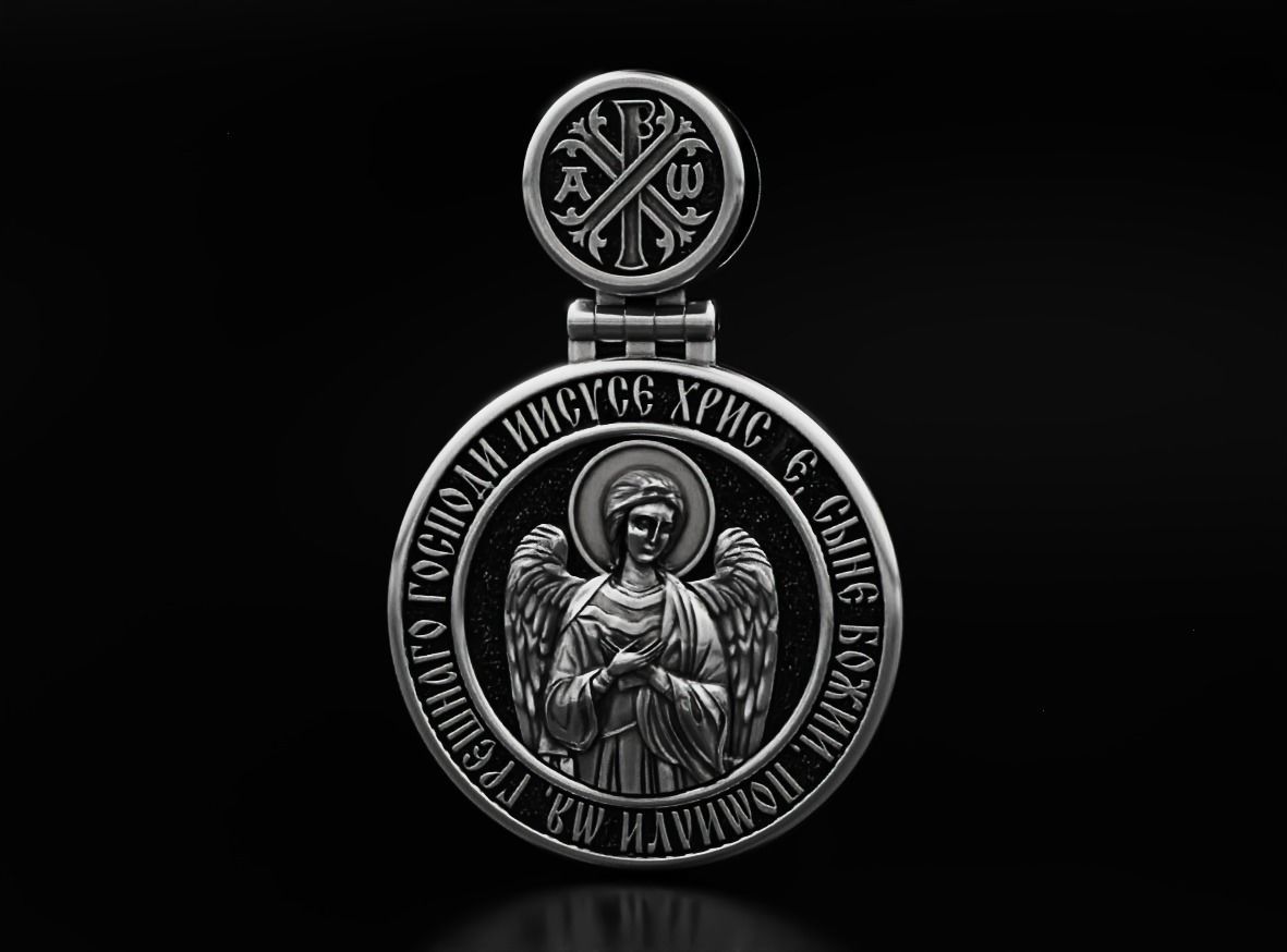 Pendant with Saint Alexander and Guardian Angel 644 3D print model_6