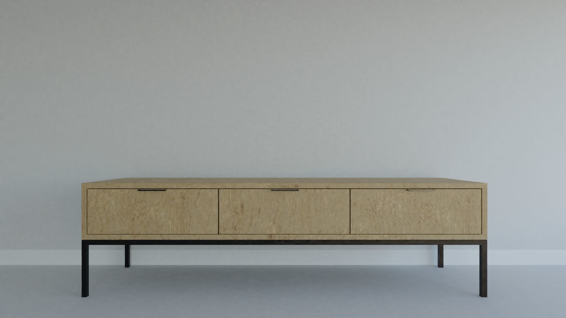 Cabinet sideboard with drawers and legs 3D model_2
