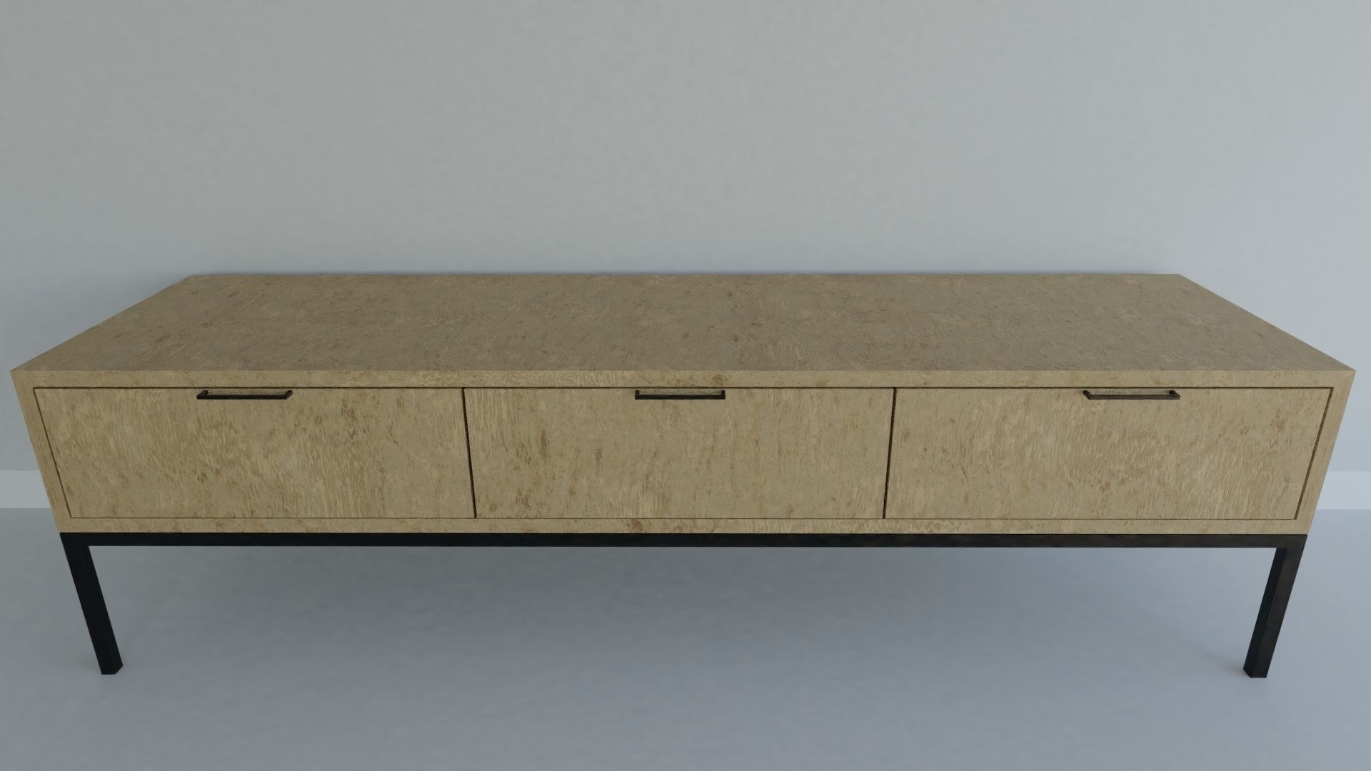 Cabinet sideboard with drawers and legs 3D model_1