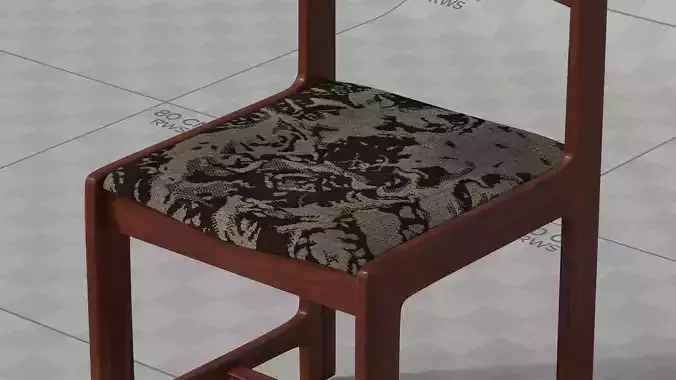 Chair wooden with pattern on seat