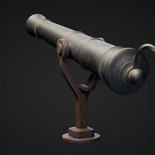 Swivel Cannon Low-poly 3D model
