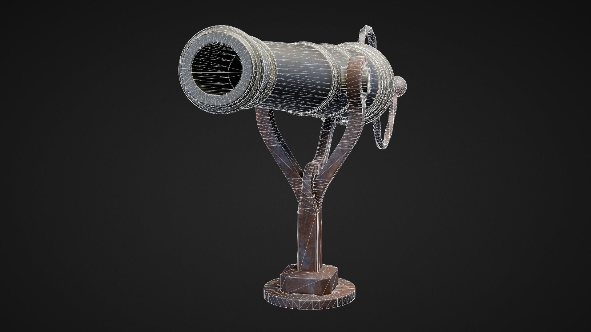 Swivel Cannon Low-poly 3D model_6