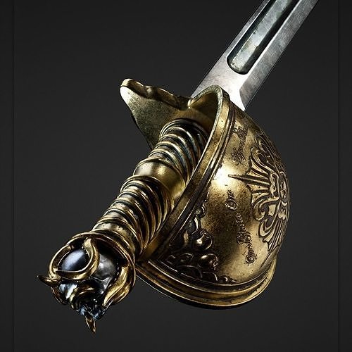 Pirate Sword Low-poly 3D model
