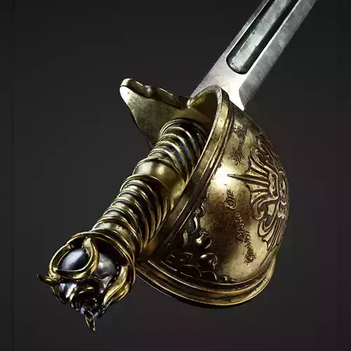 Pirate Sword Low-poly 3D model