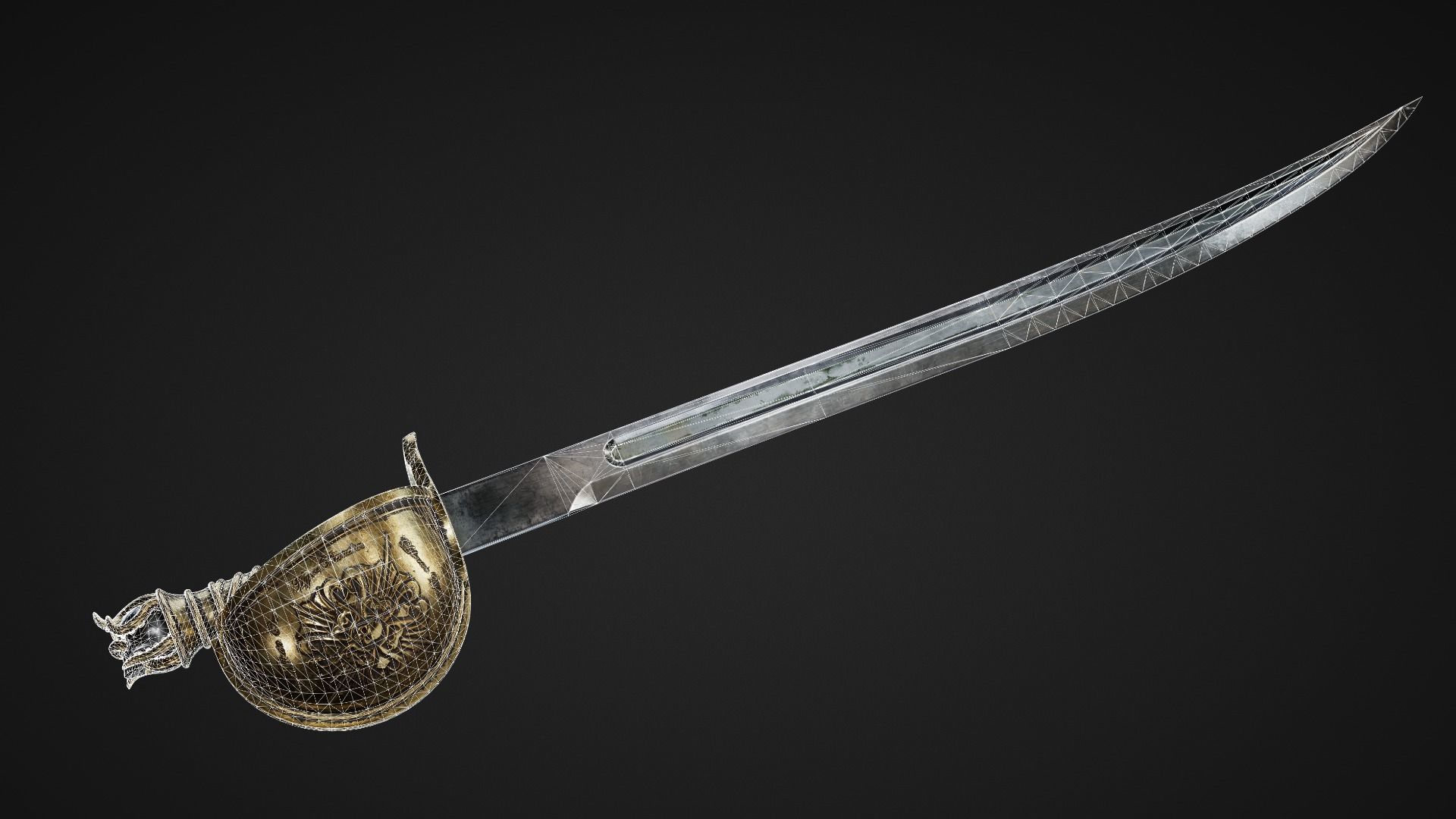 Pirate Sword Low-poly 3D model_2