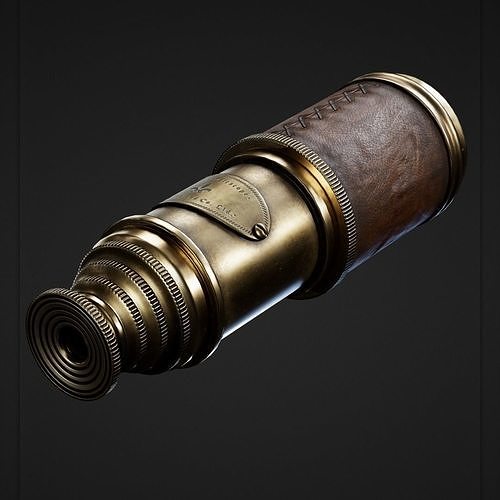 Telescope brass weapon Low-poly 3D model