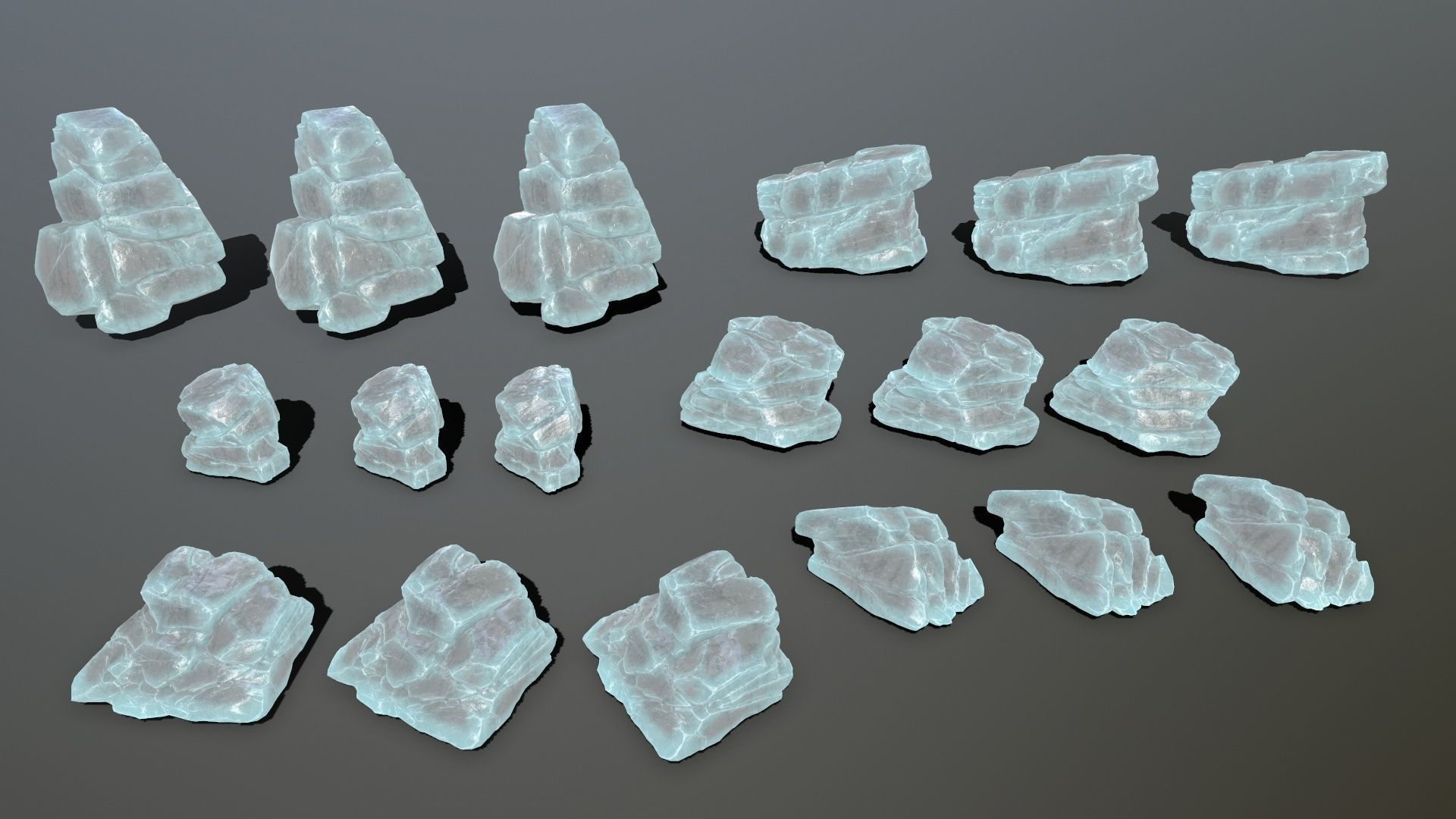 ice rocks  Low-poly 3D model_20