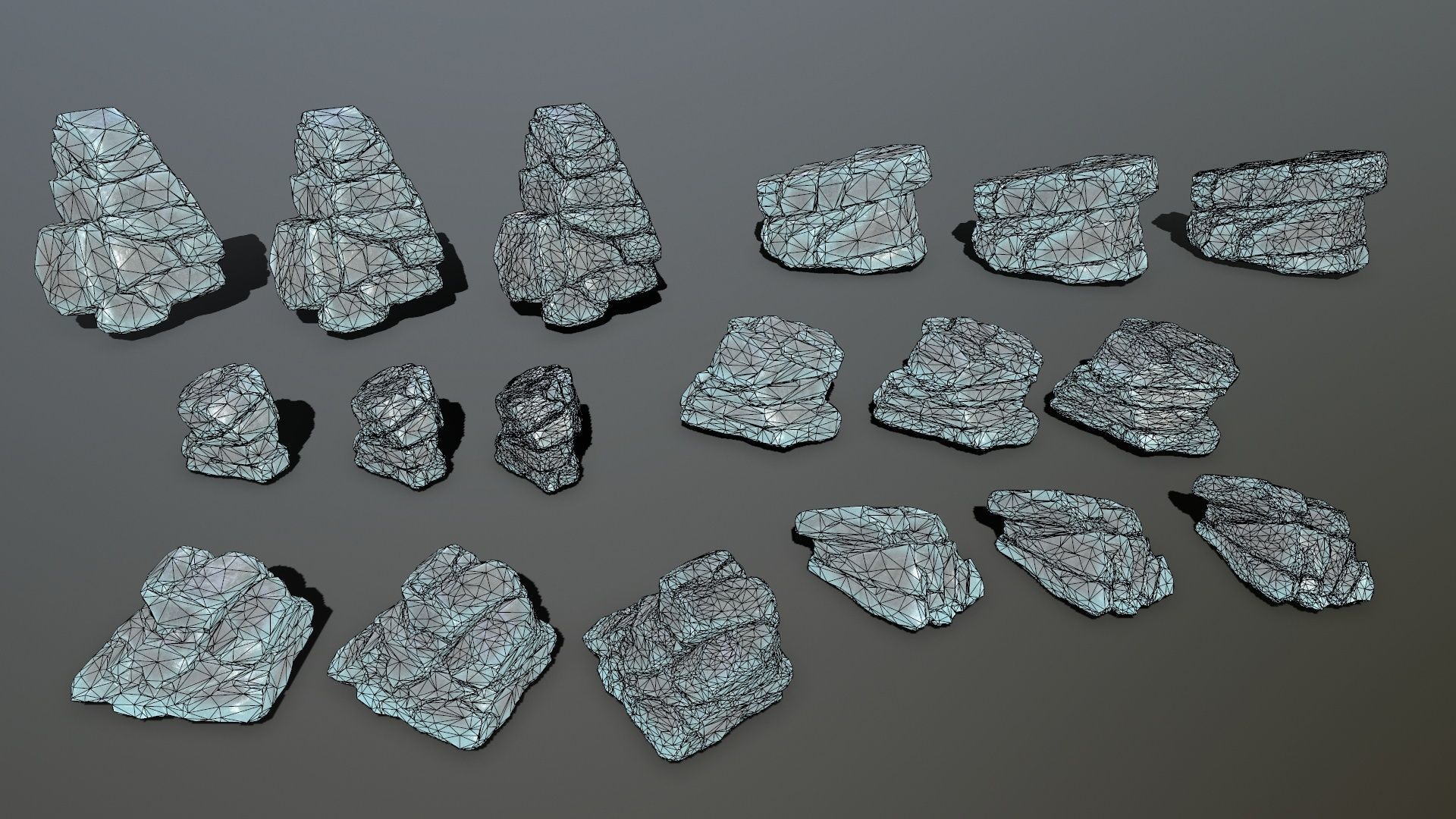 ice rocks  Low-poly 3D model_21