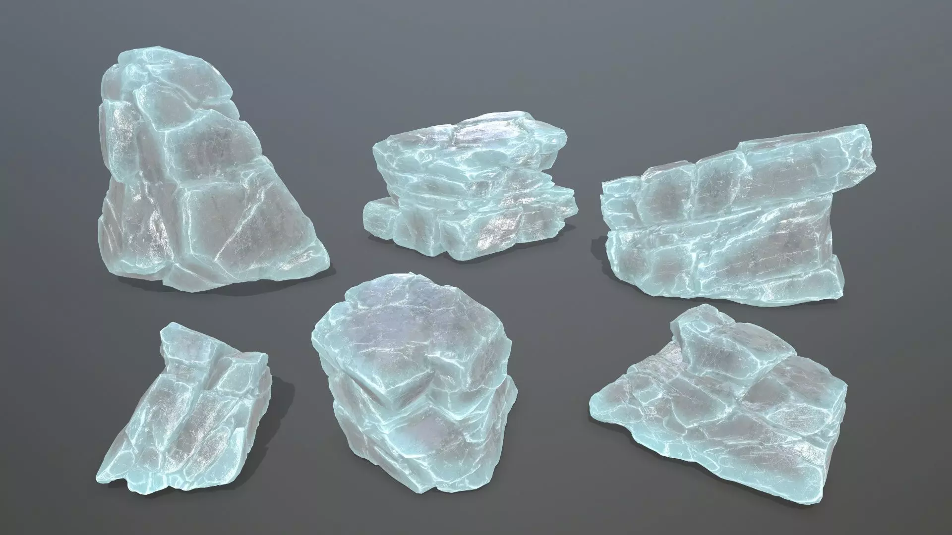 ice rocks  Low-poly 3D model_0
