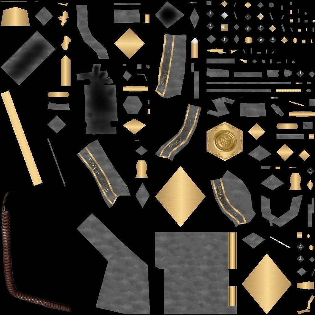 Antique Telephone Low-poly 3D model_4