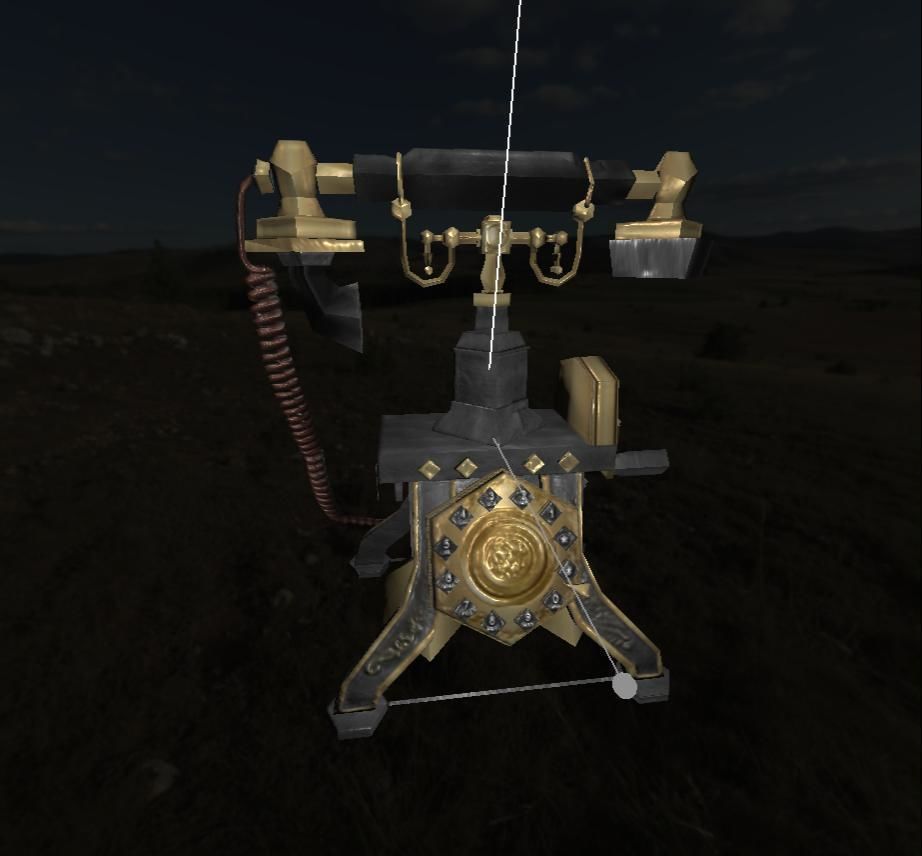 Antique Telephone Low-poly 3D model_5