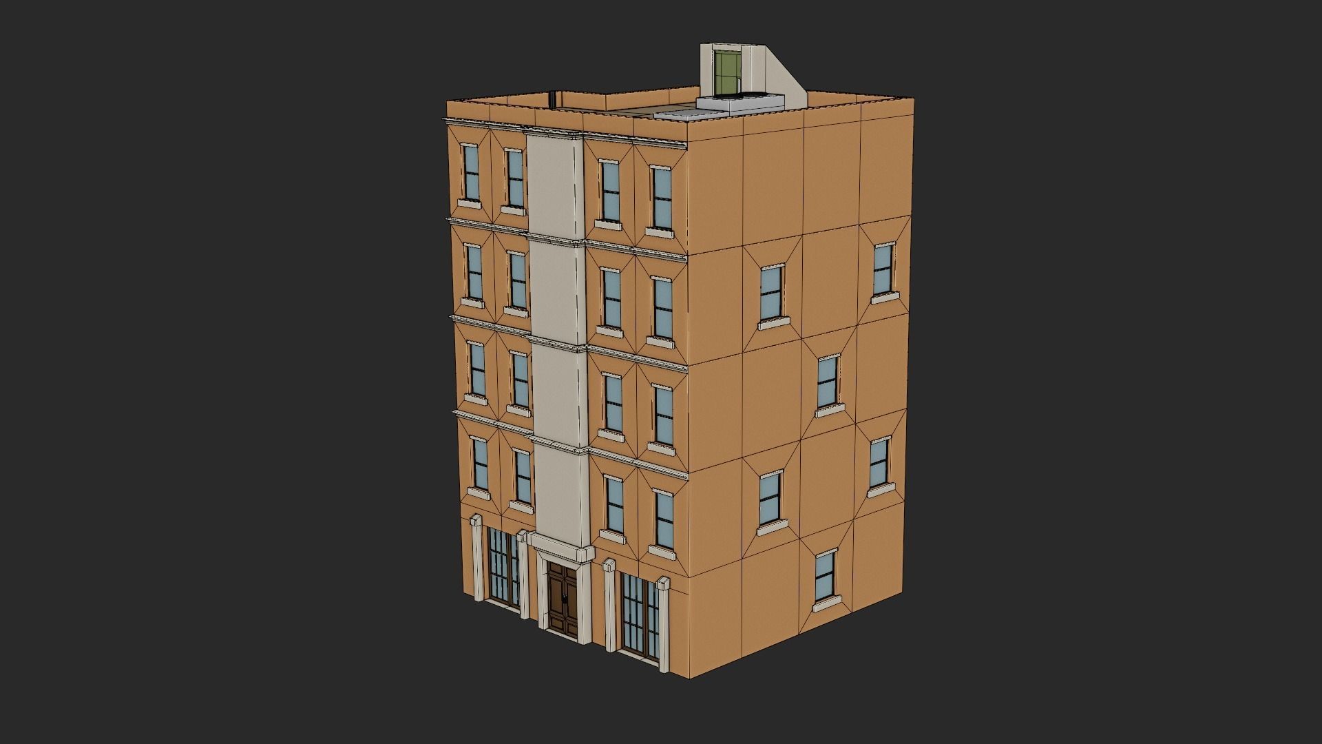 Small apartment building Free 3D model_4