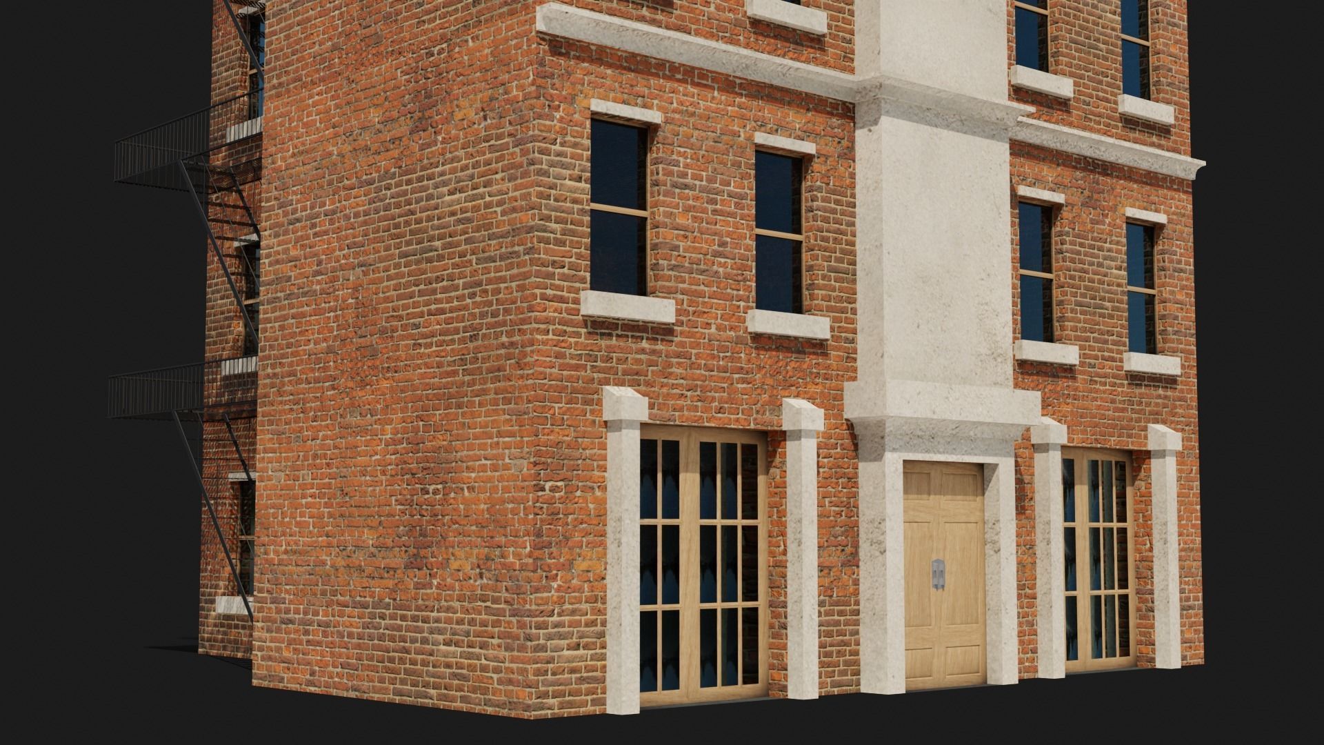 Small apartment building Free 3D model_2