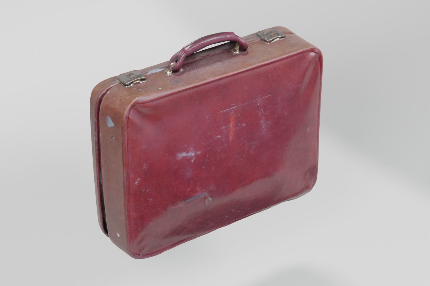 Suitcase Old Vinyl Battered photogrammetry scan PBR 4K textures Low-poly 3D model_9