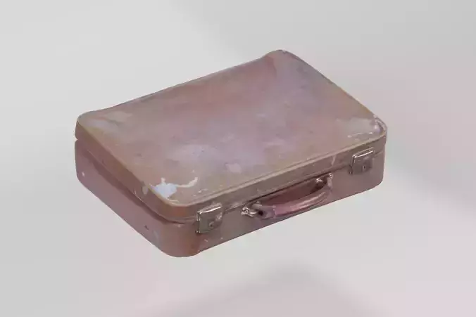 Suitcase Old Vinyl Battered photogrammetry scan PBR 4K textures