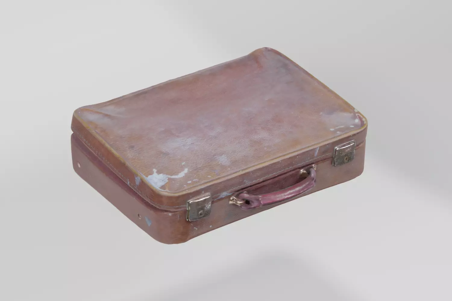 Suitcase Old Vinyl Battered photogrammetry scan PBR 4K textures Low-poly 3D model_0