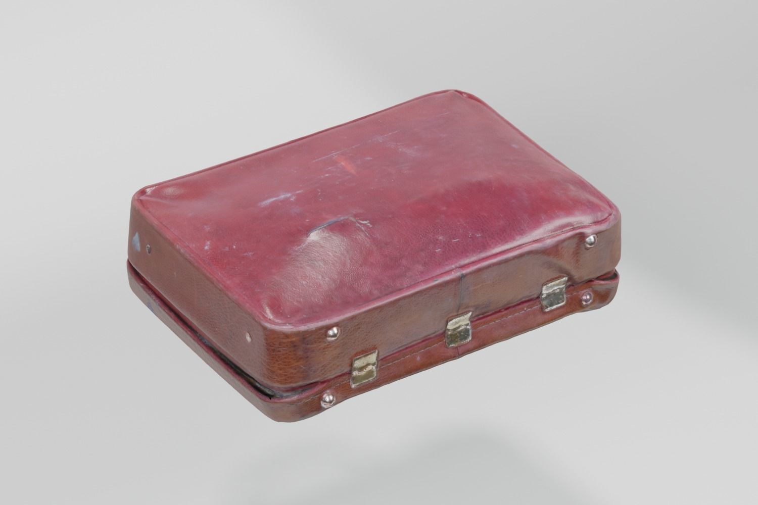 Suitcase Old Vinyl Battered photogrammetry scan PBR 4K textures Low-poly 3D model_8