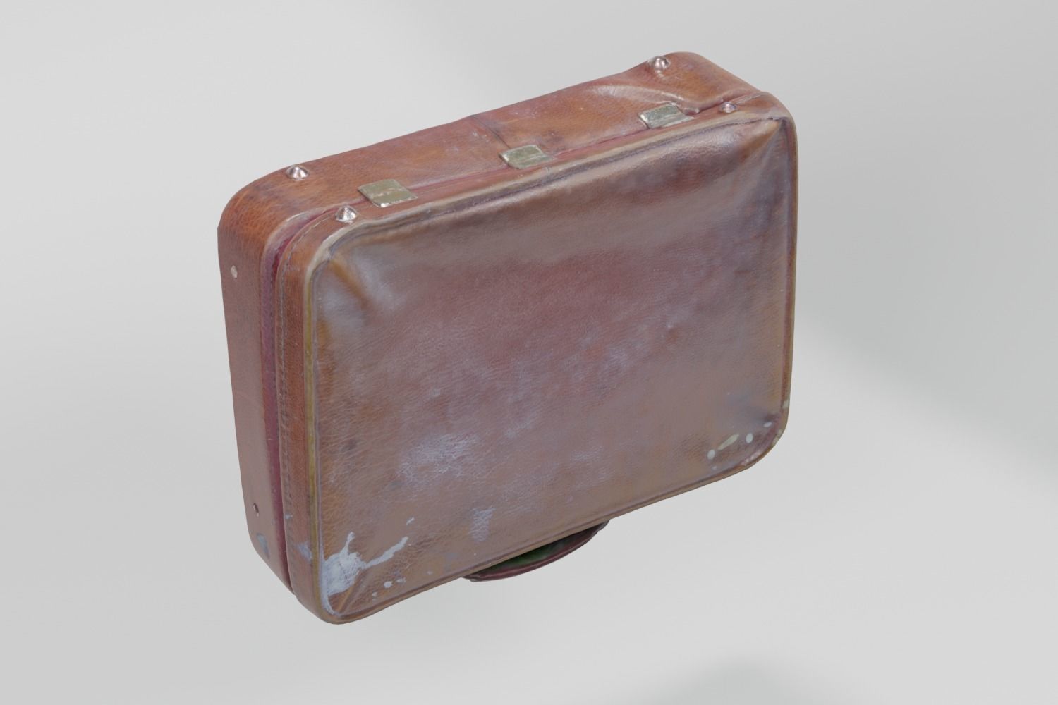Suitcase Old Vinyl Battered photogrammetry scan PBR 4K textures Low-poly 3D model_7
