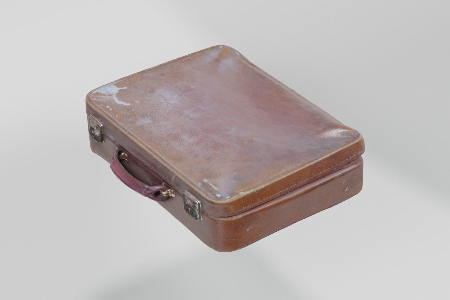 Suitcase Old Vinyl Battered photogrammetry scan PBR 4K textures Low-poly 3D model_5