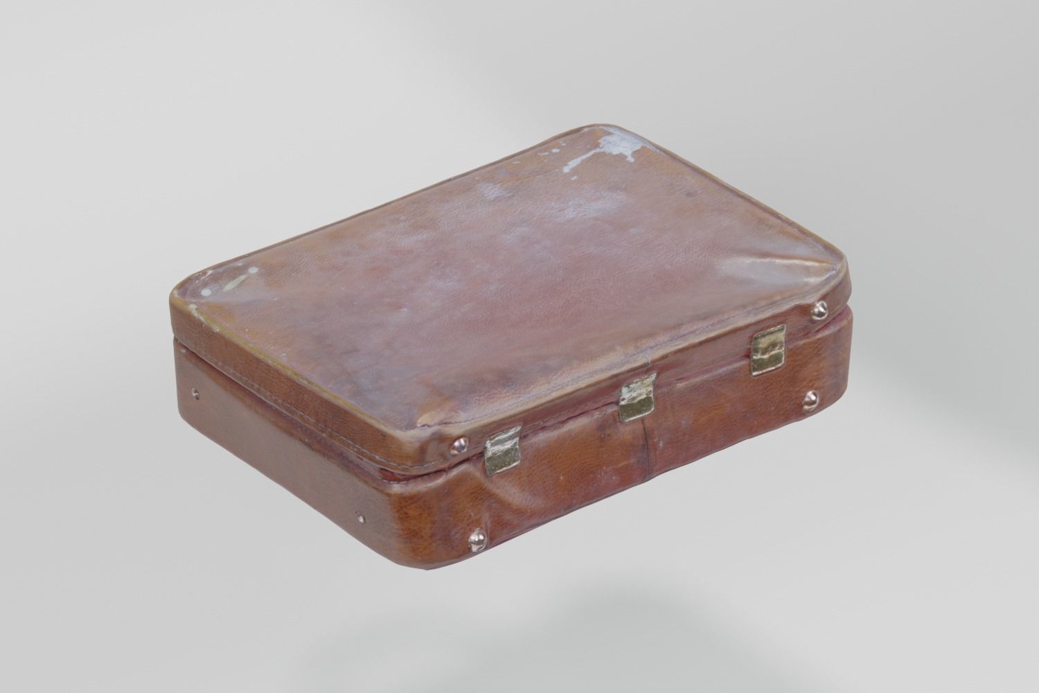 Suitcase Old Vinyl Battered photogrammetry scan PBR 4K textures Low-poly 3D model_4