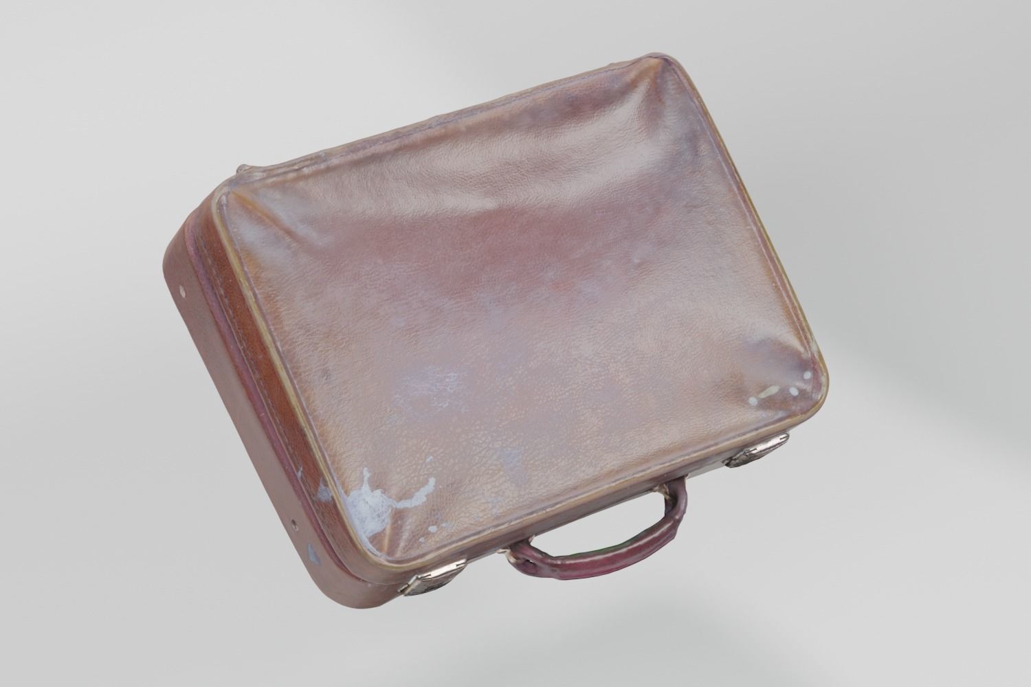 Suitcase Old Vinyl Battered photogrammetry scan PBR 4K textures Low-poly 3D model_6
