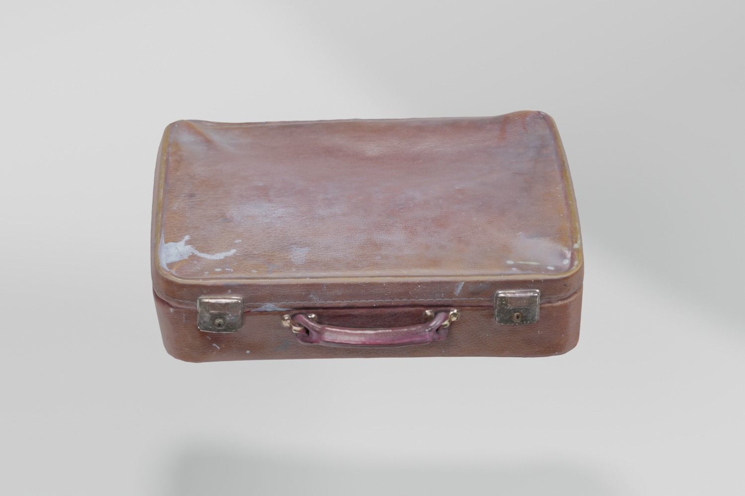 Suitcase Old Vinyl Battered photogrammetry scan PBR 4K textures Low-poly 3D model_10