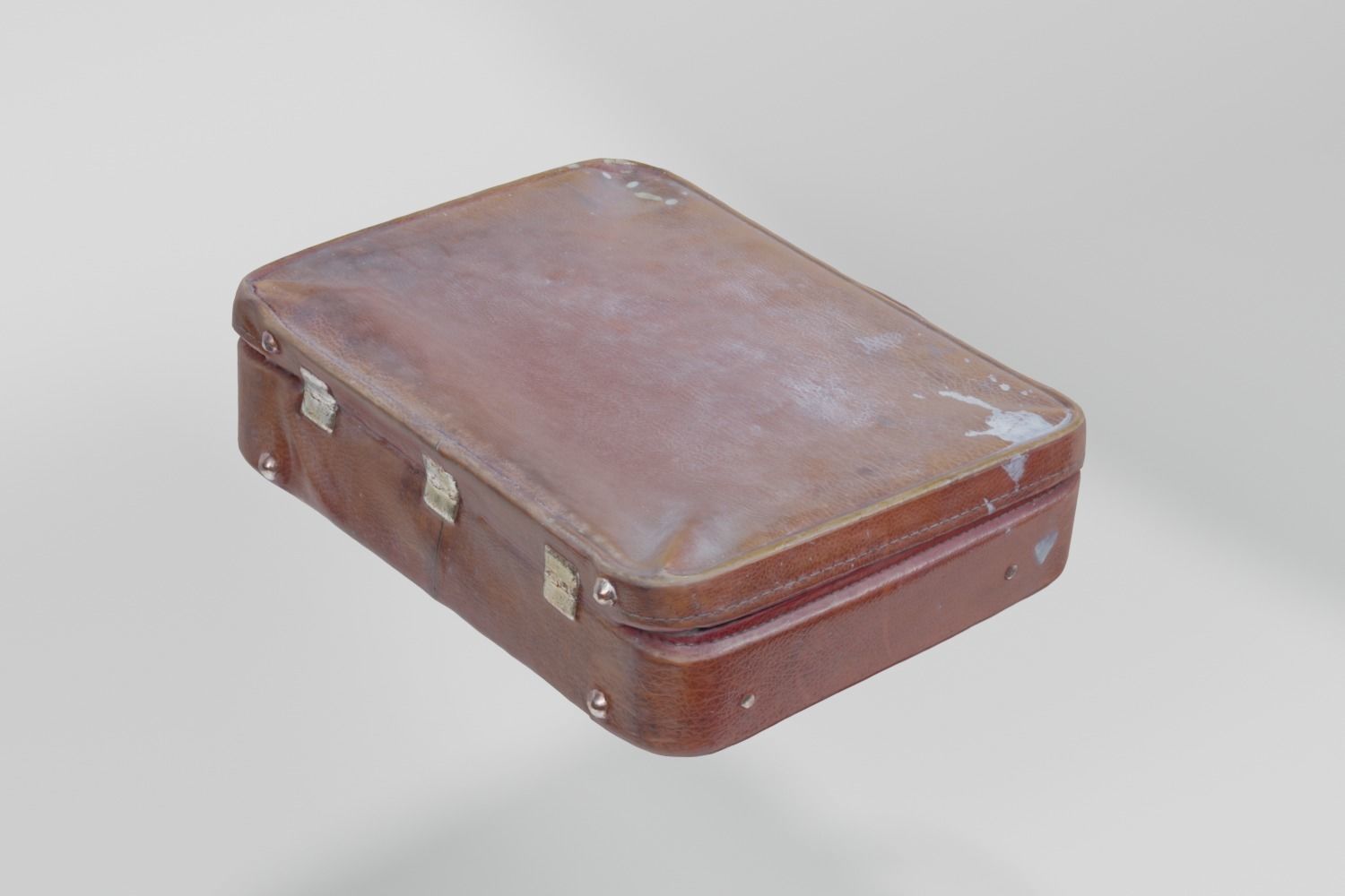Suitcase Old Vinyl Battered photogrammetry scan PBR 4K textures Low-poly 3D model_3