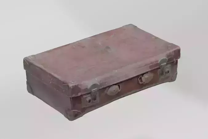 Suitcase Vintage Large photogrammetry scan PBR 4K textures