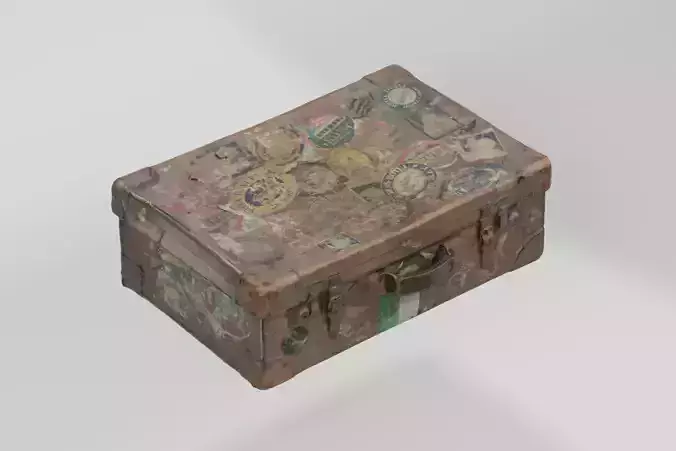 Suitcase Vintage Battered photogrammetry scan PBR 4K textures