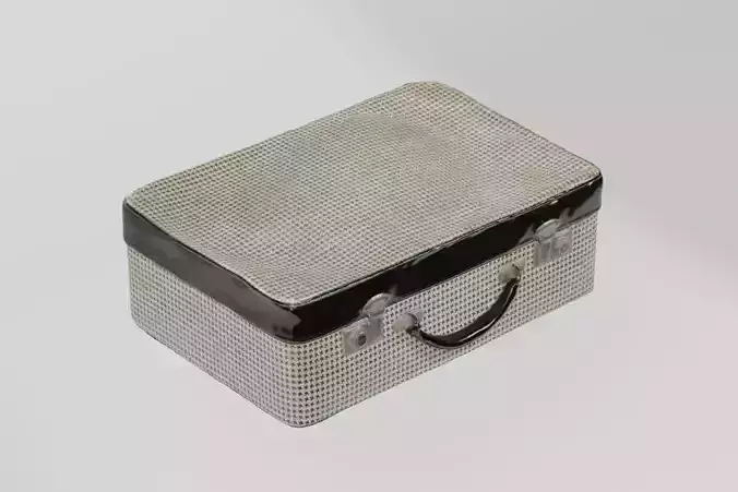 Leatherette Suitcase Retro photogrammetry scan PBR 4K textures