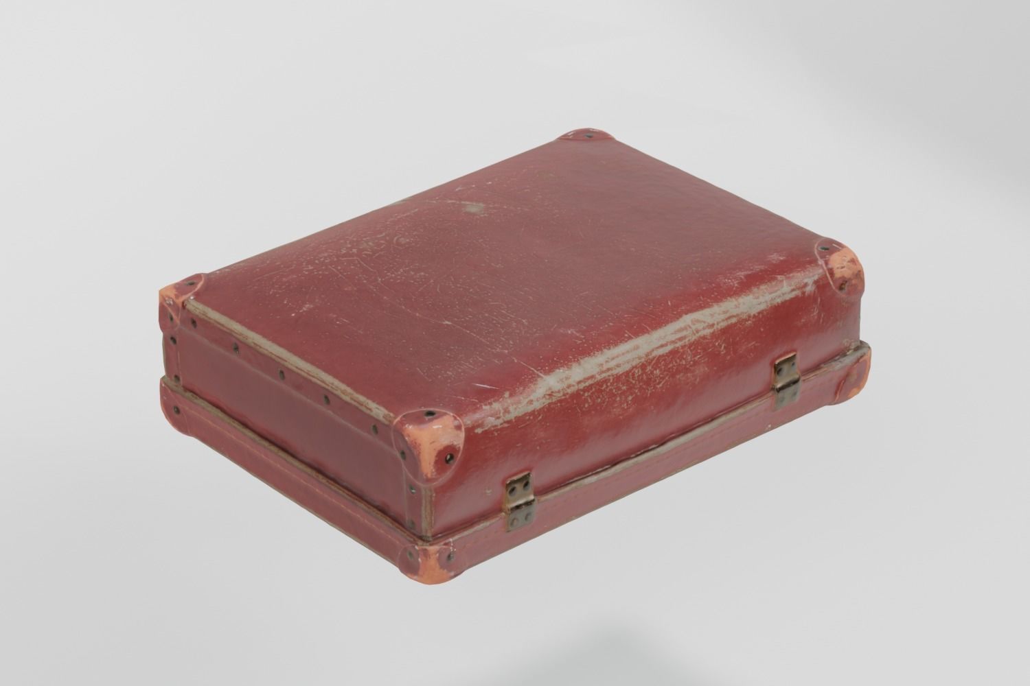 Leather School Case 1950s photogrammetry scan PBR 4K textures Low-poly 3D model_6