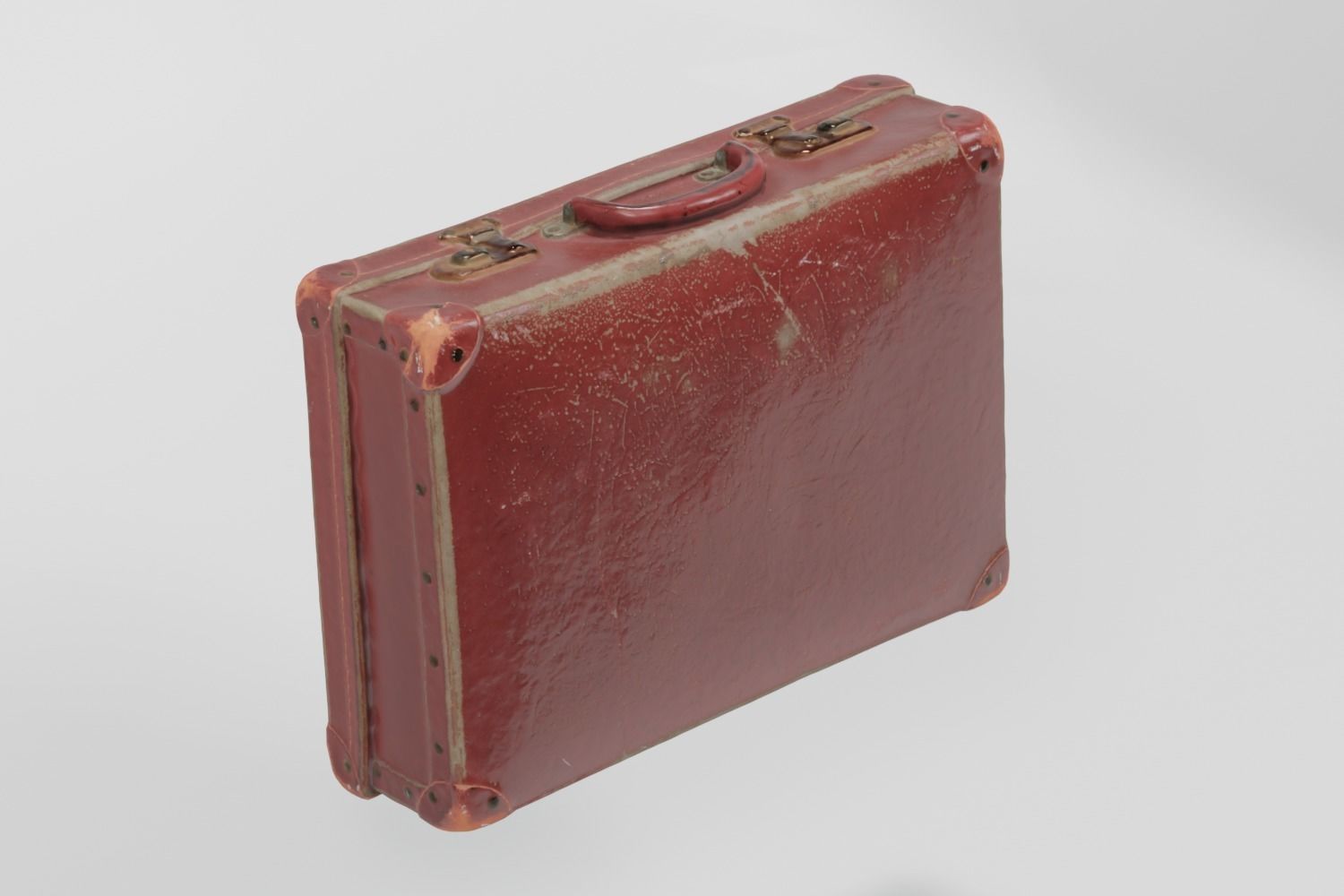 Leather School Case 1950s photogrammetry scan PBR 4K textures Low-poly 3D model_7
