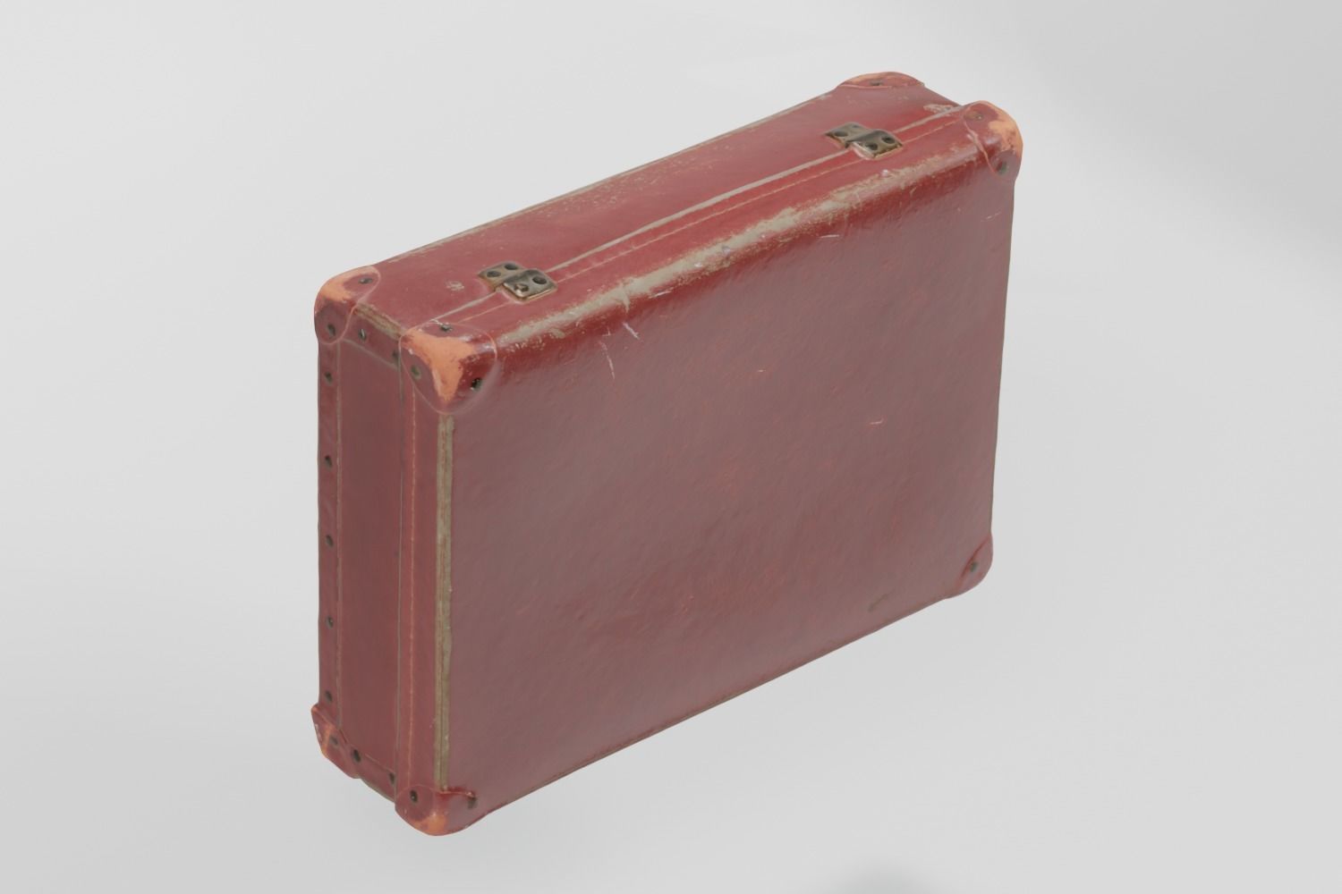 Leather School Case 1950s photogrammetry scan PBR 4K textures Low-poly 3D model_5