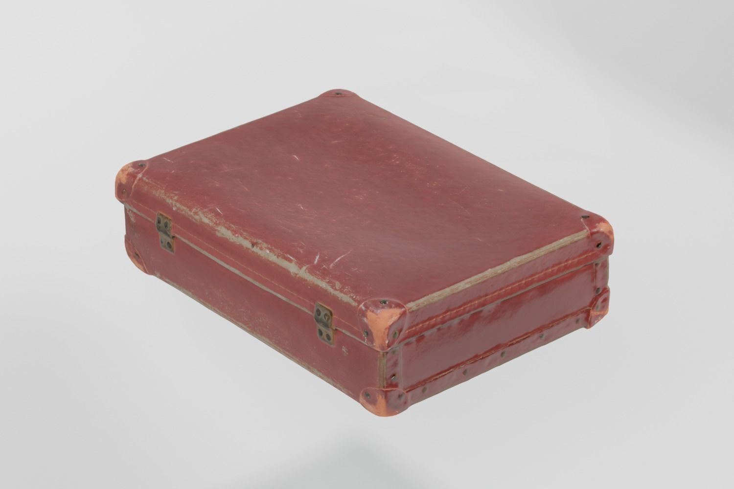 Leather School Case 1950s photogrammetry scan PBR 4K textures Low-poly 3D model_2