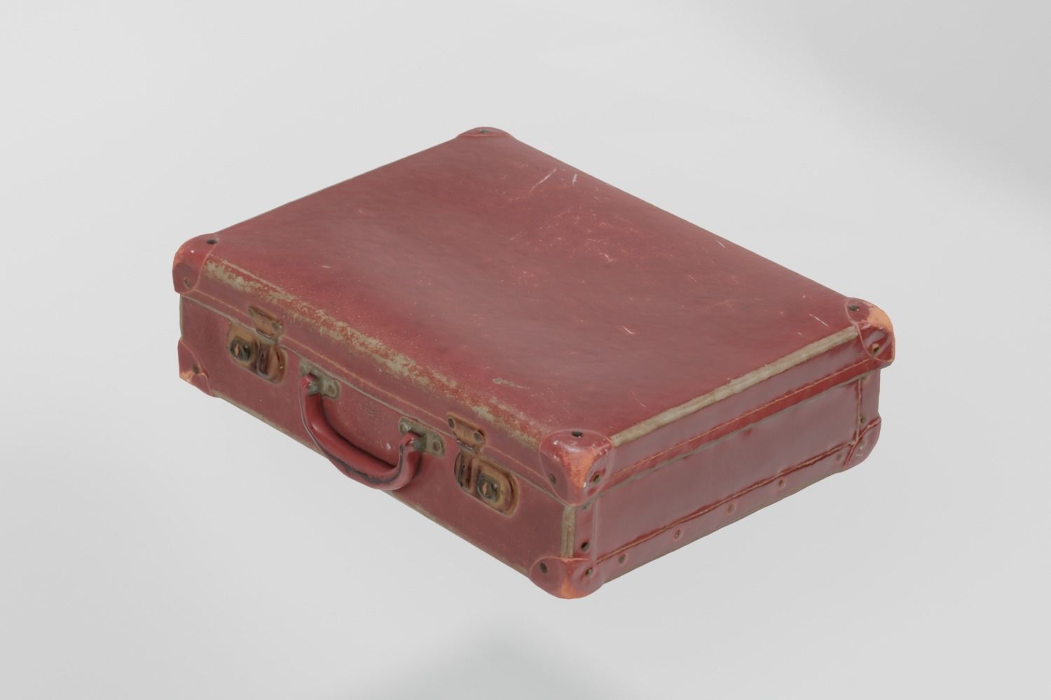 Leather School Case 1950s photogrammetry scan PBR 4K textures Low-poly 3D model_4