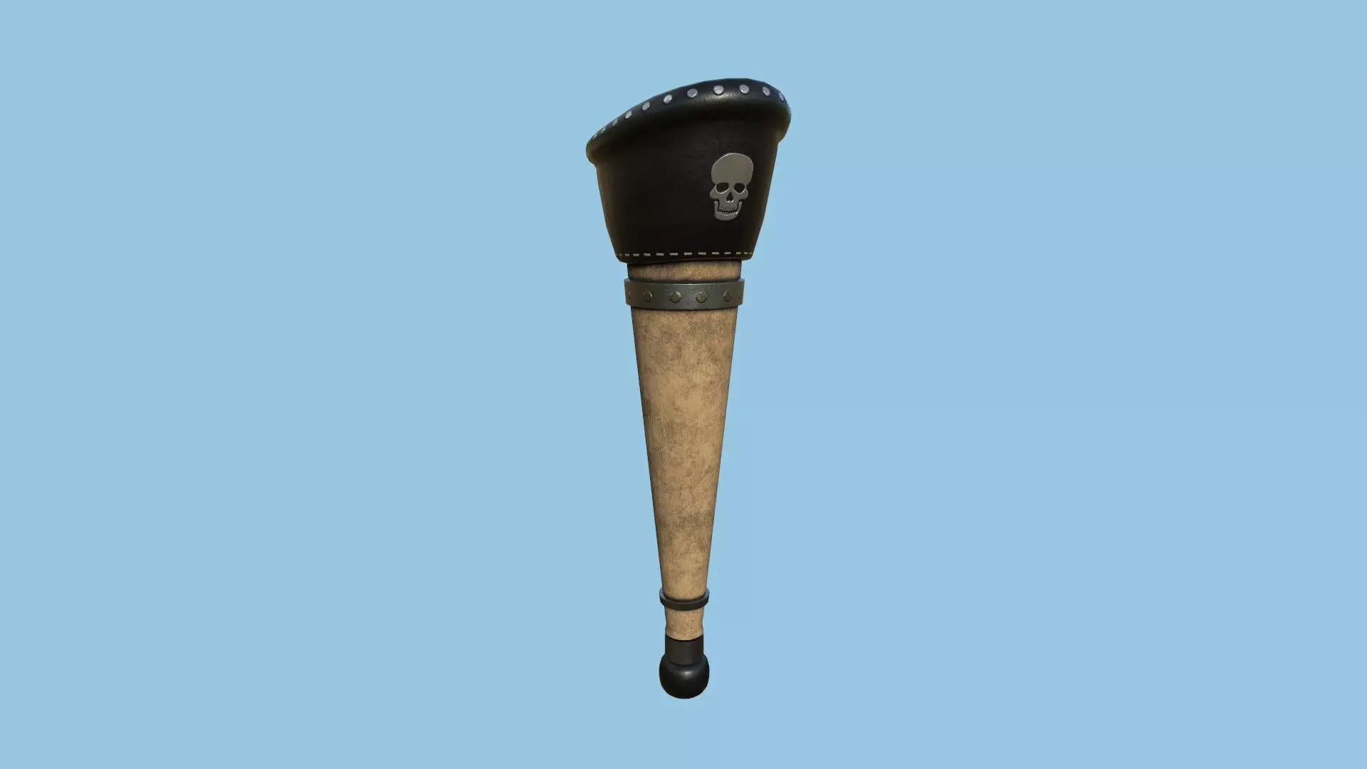 Pirate Pegleg A1 - Wood Black - Character Design Fashion Low-poly 3D model_0
