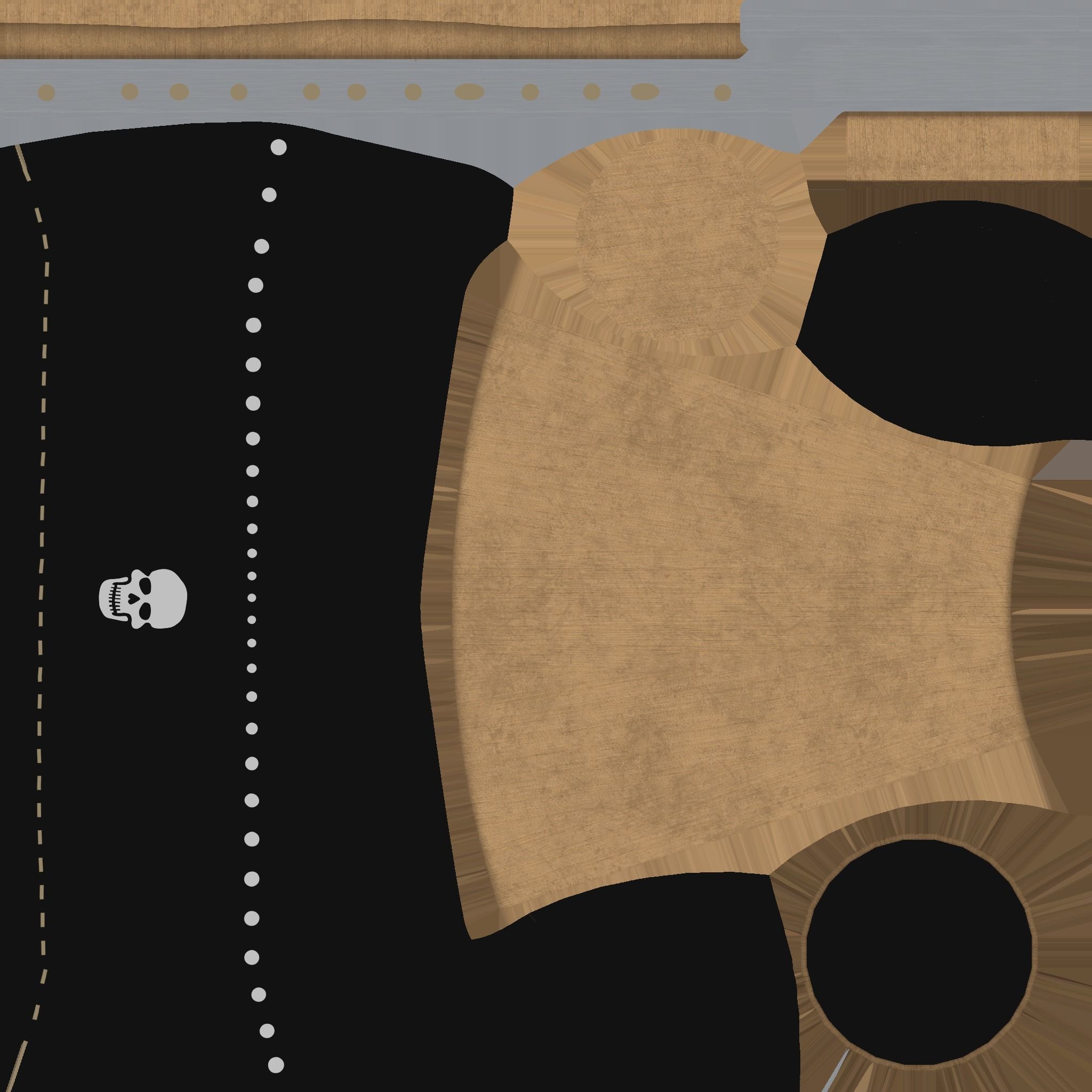 Pirate Pegleg A1 - Wood Black - Character Design Fashion Low-poly 3D model_15