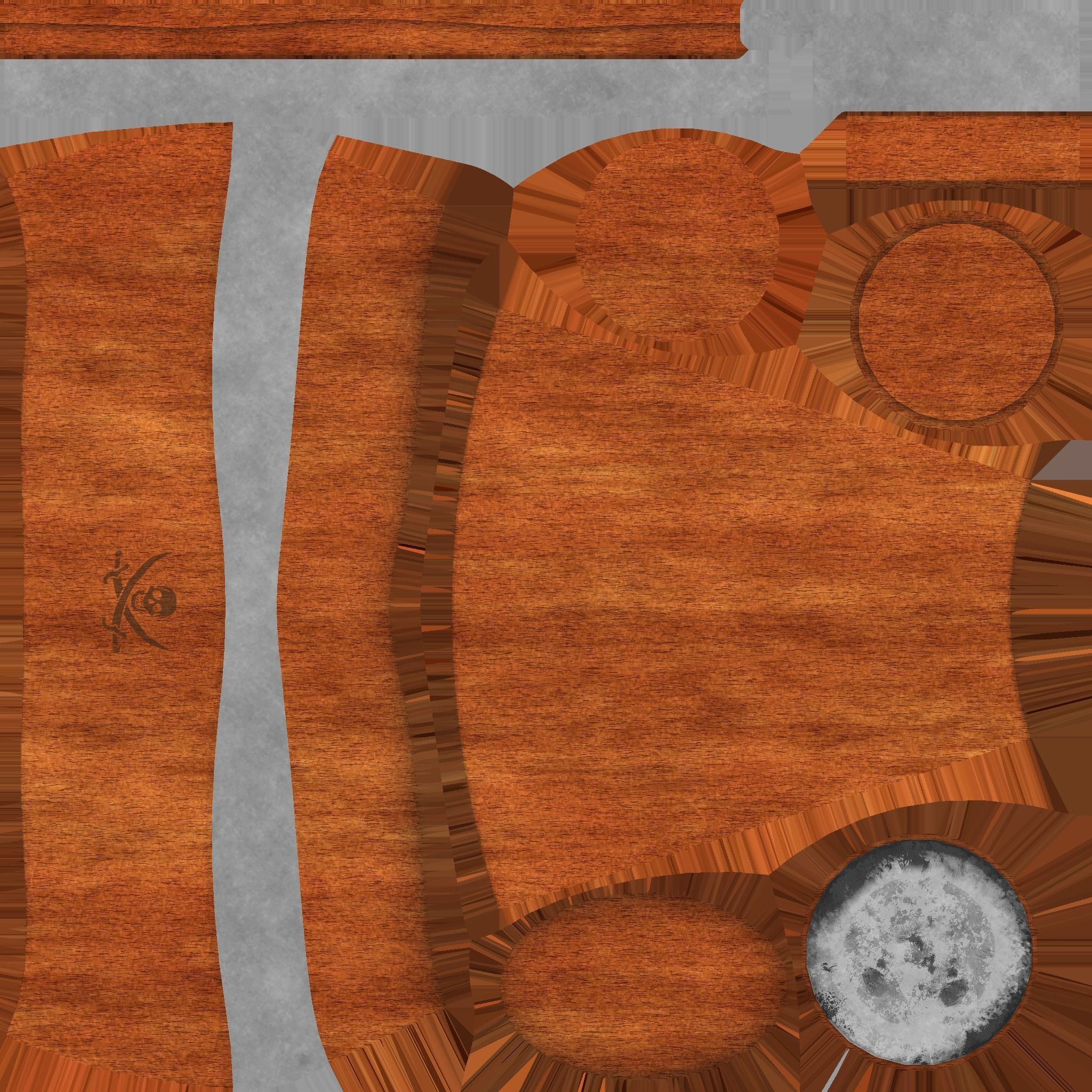 Pirate Pegleg A2 - Luxurry Wood - Character Design Fashion Low-poly 3D model_15