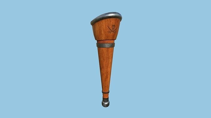 Pirate Pegleg A2 - Luxurry Wood - Character Design Fashion Low-poly 3D model