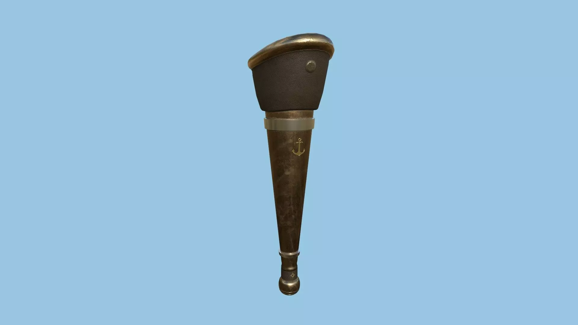 Pirate Pegleg A3 - Bronze Leather - Character Design Fashion Low-poly 3D model_0