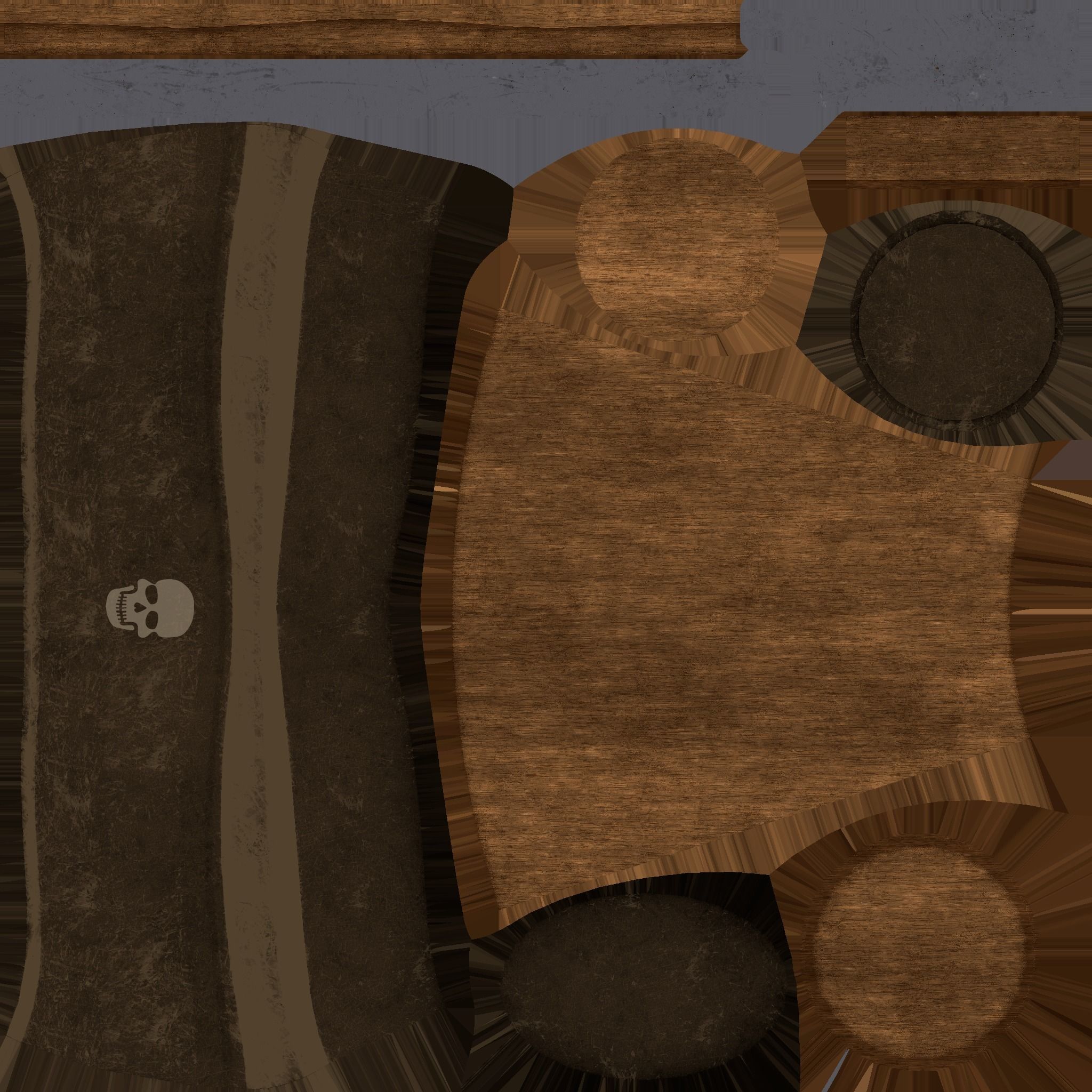 Pirate Pegleg A4 - Rust Wood - Character Design Fashion Low-poly 3D model_18