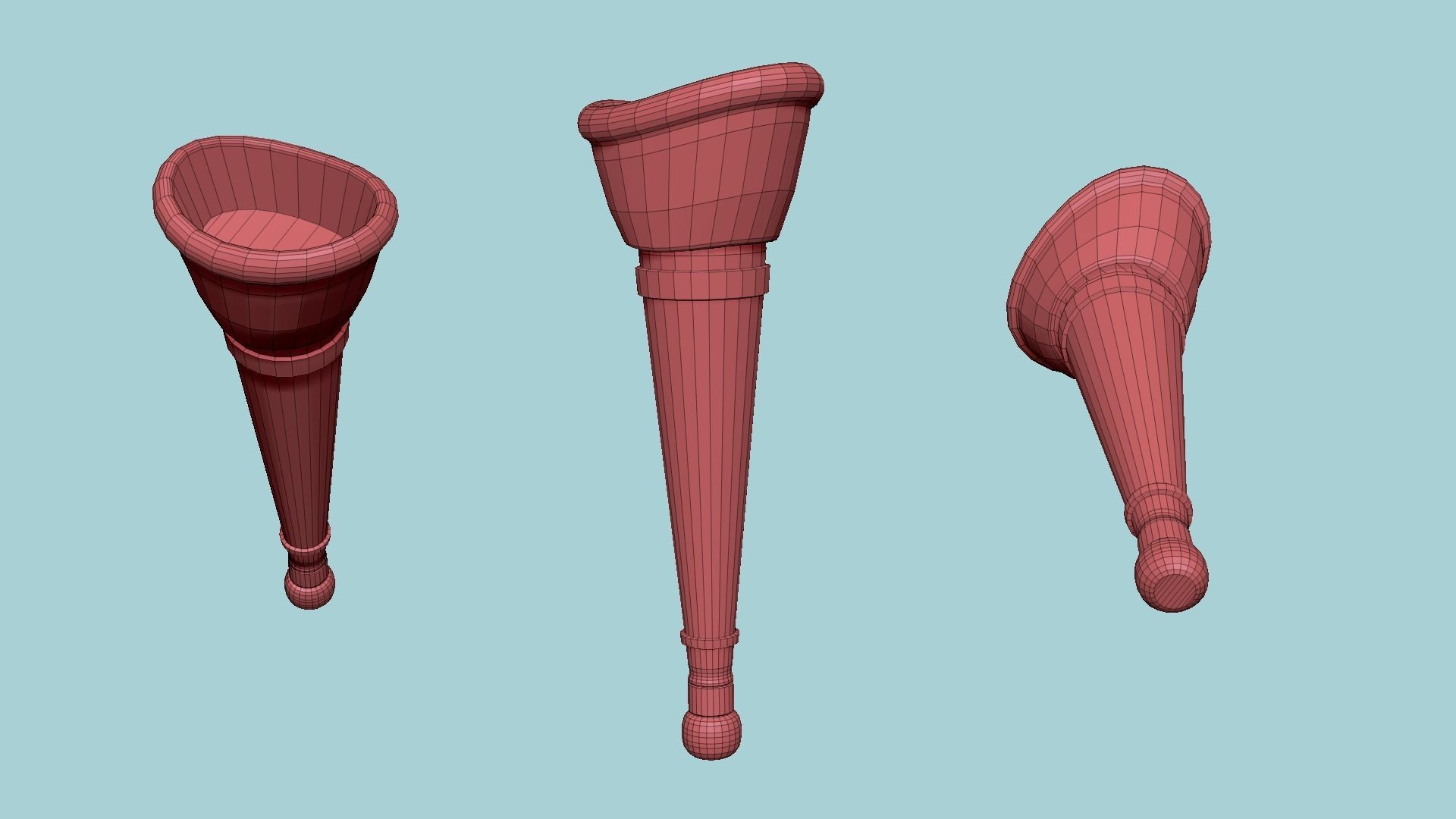 Pirate Pegleg A7 - Black Red - Character Design Fashion Low-poly 3D model_7