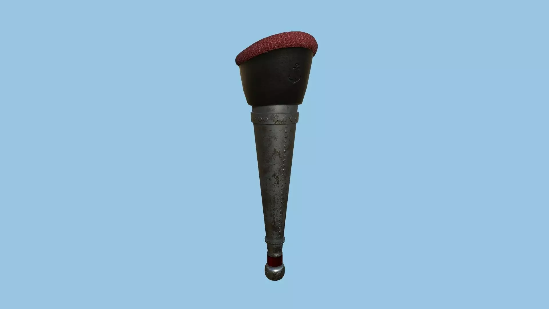 Pirate Pegleg A7 - Black Red - Character Design Fashion Low-poly 3D model_0
