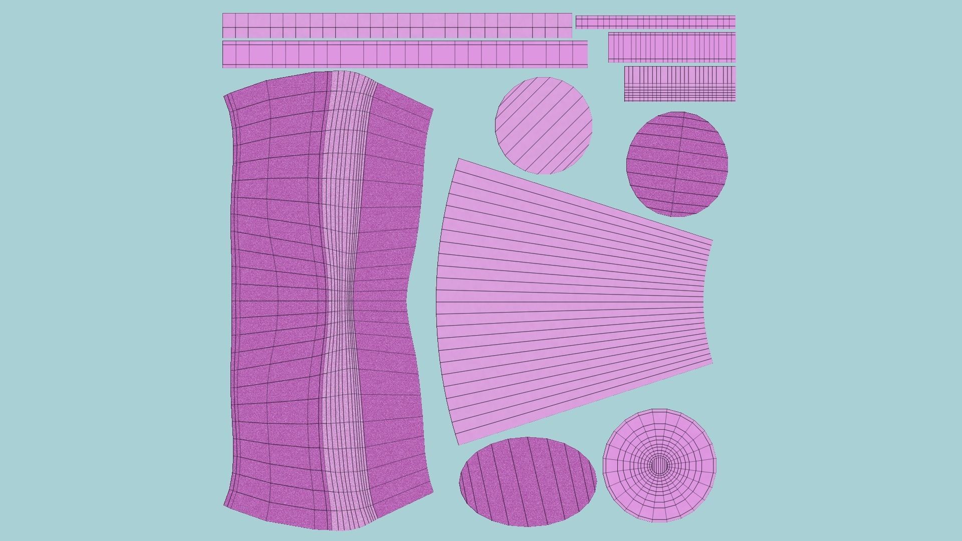 Pirate Pegleg A8 - Female Pink - Character Design Fashion Low-poly 3D model_5