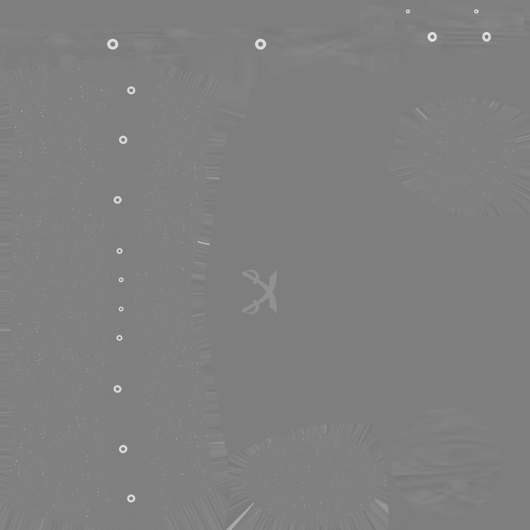 Pirate Pegleg A9 - Black Stripes - Character Design Fashion Low-poly 3D model_17